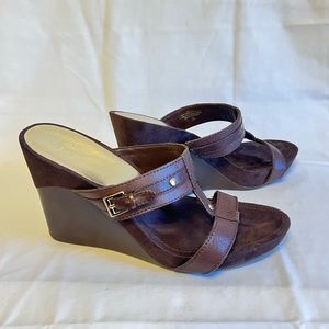 Nine West Abamo Wedge Sandals - Brown - 10M